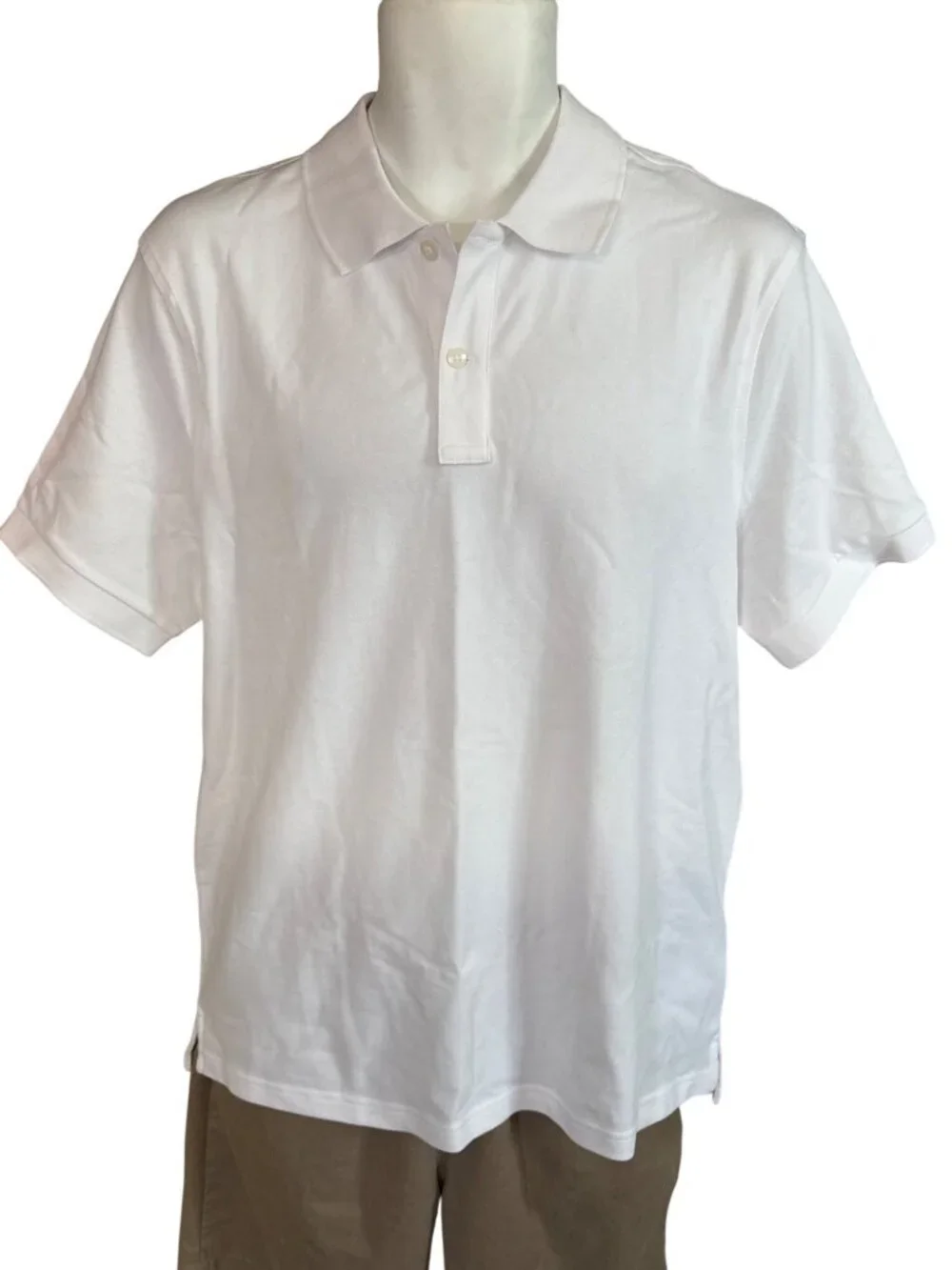 J Crew Mens Flex Pique Polo Shirt~Size Medium~White Classic Fit NWD L10 12